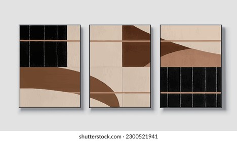 Geometric vector illustration. Abstract art painting, hand drawn minimalist image, wall art for poster, card, wallpaper, modern artwork