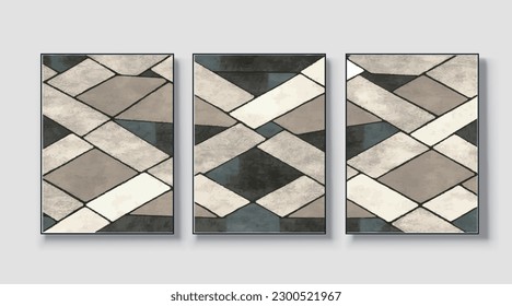 Geometric vector illustration. Abstract art painting, hand drawn minimalist image, wall art for poster, card, wallpaper, modern artwork