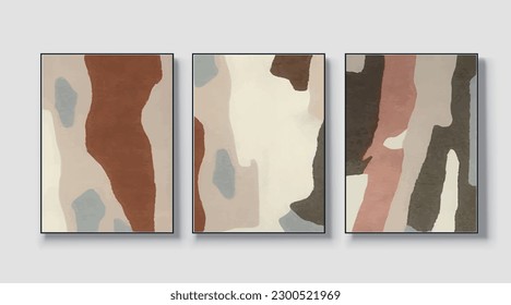 Geometric vector illustration. Abstract art painting, hand drawn minimalist image, wall art for poster, card, wallpaper, modern artwork
