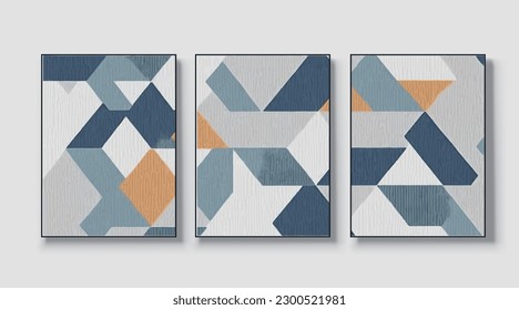 Geometric vector illustration. Abstract art painting, hand drawn minimalist image, wall art for poster, card, wallpaper, modern artwork