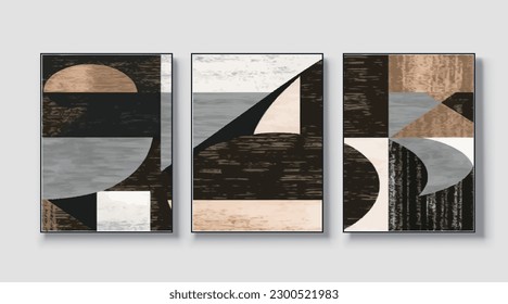 Geometric vector illustration. Abstract art painting, hand drawn minimalist image, wall art for poster, card, wallpaper, modern artwork