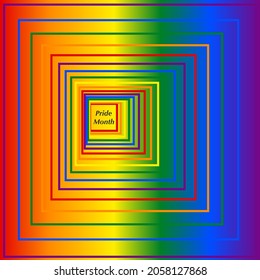 Geometric vector illustration eps 10. LGBT pride day concept, LGBT pride month poster design. The background design is in rainbow colors. 