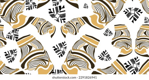 Geometric vector illustration. Fabric seamless pattern