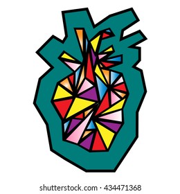 Geometric vector illustration of heart