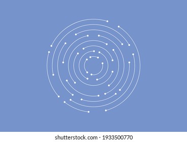 Geometric vector illustration with line and dots.