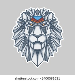 Geometric vector illustration of lion