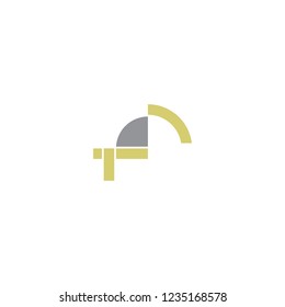 Geometric Vector Initial F Icon Logo.