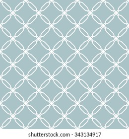 Geometric vector light blue ornament with white grill. Seamless pattern for wallpapers and backgrounds
