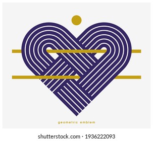 Geometric vector line art logo isolated on white, abstract linear contemporary style symbol, geometrical shape emblem, business corporate branding graphic design element.