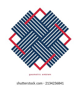 Geometrisches Vektorgrafik-Logo einzeln auf Weiß, abstraktes lineares, zeitgenössisches Stilsymbol, geometrisches Formemblem, Corporate Branding-Grafikdesign-Element.