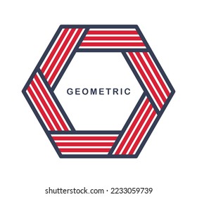 Geometric vector line art logo isolated on white, abstract linear contemporary style symbol, geometrical shape emblem, business corporate branding graphic design element.