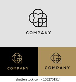 Geometric vector logo.. Business logo.  Linear ornament. Geometric design element.