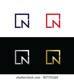 Geometric vector logo with letter N placed in square 