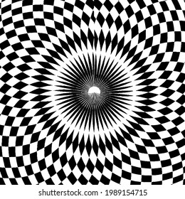 Geometric vector mandala . abstract  striped ornament for wallpapers and backgrounds. Black and white colors. 