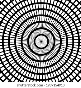 Geometric vector mandala . abstract  striped ornament for wallpapers and backgrounds. Black and white colors. 