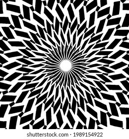Geometric vector mandala . abstract  striped ornament for wallpapers and backgrounds. Black and white colors. 