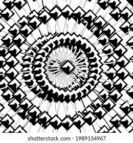 Mandala vectorial geométrica . ornamento abstracto rayado para fondos de paredes y fondos. Colores en blanco y negro. 