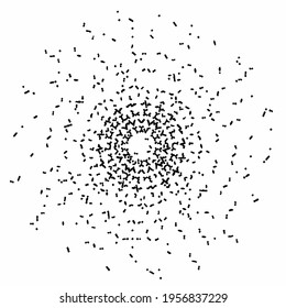 Geometric vector mandala with triangular elements. abstract ornament for wallpapers and backgrounds. Black and white colors. 
