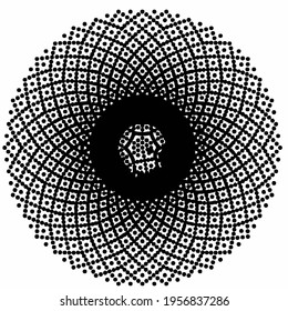 Geometric vector mandala with triangular elements. abstract ornament for wallpapers and backgrounds. Black and white colors. 