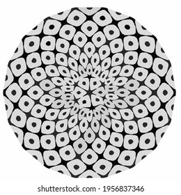 Geometric vector mandala with triangular elements. abstract ornament for wallpapers and backgrounds. Black and white colors. 