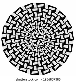 Geometric vector mandala with triangular elements. abstract ornament for wallpapers and backgrounds. Black and white colors. 