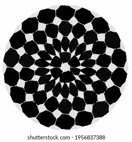 Geometric vector mandala with triangular elements. abstract ornament for wallpapers and backgrounds. Black and white colors. 