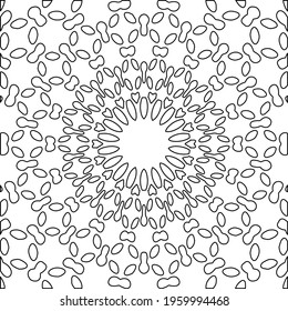 Geometric vector mandala with triangular elements. abstract ornament for wallpapers and backgrounds. Black and white colors. 