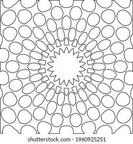 Geometric vector mandala with triangular elements. abstract ornament for wallpapers and backgrounds. Black and white colors. 