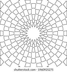 Geometric vector mandala with triangular elements. abstract ornament for wallpapers and backgrounds. Black and white colors. 