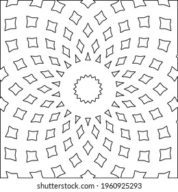 Geometric vector mandala with triangular elements. abstract ornament for wallpapers and backgrounds. Black and white colors. 