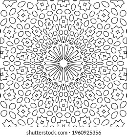 Geometric vector mandala with triangular elements. abstract ornament for wallpapers and backgrounds. Black and white colors. 
