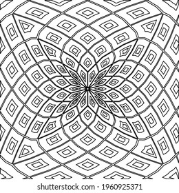 Geometric vector mandala with triangular elements. abstract ornament for wallpapers and backgrounds. Black and white colors. 