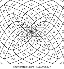 Geometric vector mandala with triangular elements. abstract ornament for wallpapers and backgrounds. Black and white colors. 