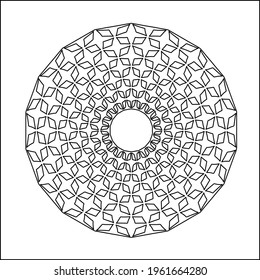 Geometric vector mandala with triangular elements. abstract ornament for wallpapers and backgrounds. Black and white colors. 