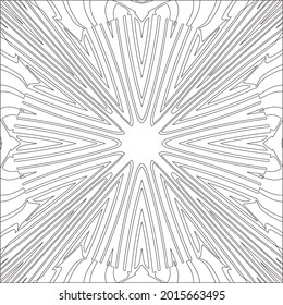 Geometric vector mandala with triangular elements. abstract ornament for wallpapers and backgrounds. Black and white mandala. 