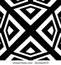 Geometric vector mandala with triangular elements. abstract ornament for wallpapers and backgrounds. Black and white mandala. 