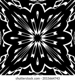 Geometric vector mandala with triangular elements. abstract ornament for wallpapers and backgrounds. Black and white mandala. 