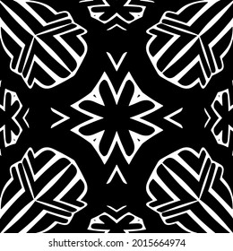 Geometric vector mandala with triangular elements. abstract ornament for wallpapers and backgrounds. Black and white mandala. 