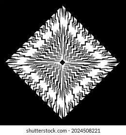 Geometric vector mandala with triangular elements. abstract ornament for wallpapers and backgrounds. Black and white pattern. 