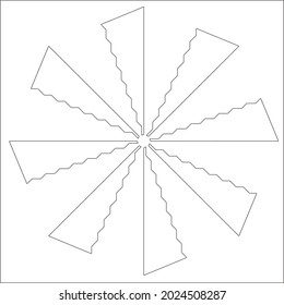 Geometric vector mandala with triangular elements. abstract ornament for wallpapers and backgrounds. Black and white pattern. 