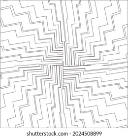 Geometric vector mandala with triangular elements. abstract ornament for wallpapers and backgrounds. Black and white pattern. 