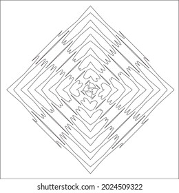 Geometric vector mandala with triangular elements. abstract ornament for wallpapers and backgrounds. Black and white pattern. 