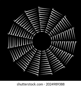 Geometric vector mandala with triangular elements. abstract ornament for wallpapers and backgrounds. Black and white pattern. 