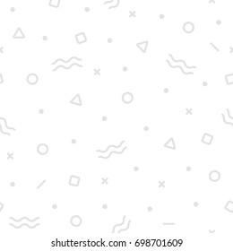 Geometric Vector Memphis Pattern Background in with triangles, circles, zig zag, circle. Hipster background with fun shapes.