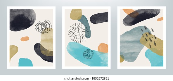 Сreative geometric vector minimalist hand painted illustrations for cover design or wall decoration.