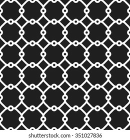 Geometric vector ornament with fine elements. Seamless black and white pattern for wallpapers and backgrounds