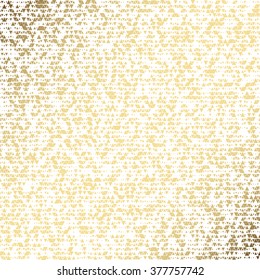 Geometric vector ornament with gold triangle dotted pattern. Abstract background