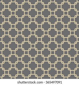 Geometric vector ornament with golden elements. Seamless pattern for wallpapers and backgrounds