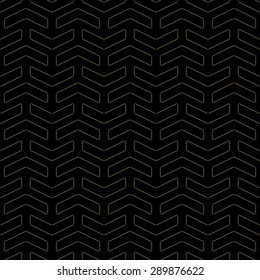 Geometric vector ornament with golden triangular elements. Seamless abstract texture with dots for wallpapers and background