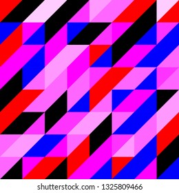 Geometric vector pattern. Abstract retro pattern of geometric shapes. Colorful mosaic backdrop. Seamless abstract background. Geometric hipster triangular background, vector